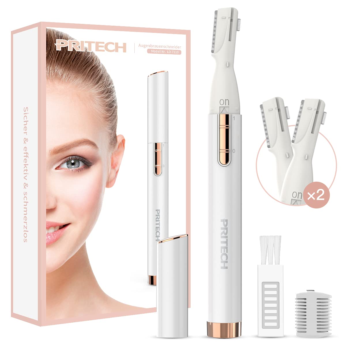 PRITECH recortadora eléctrica de cejas con precisión para un contorno suave.