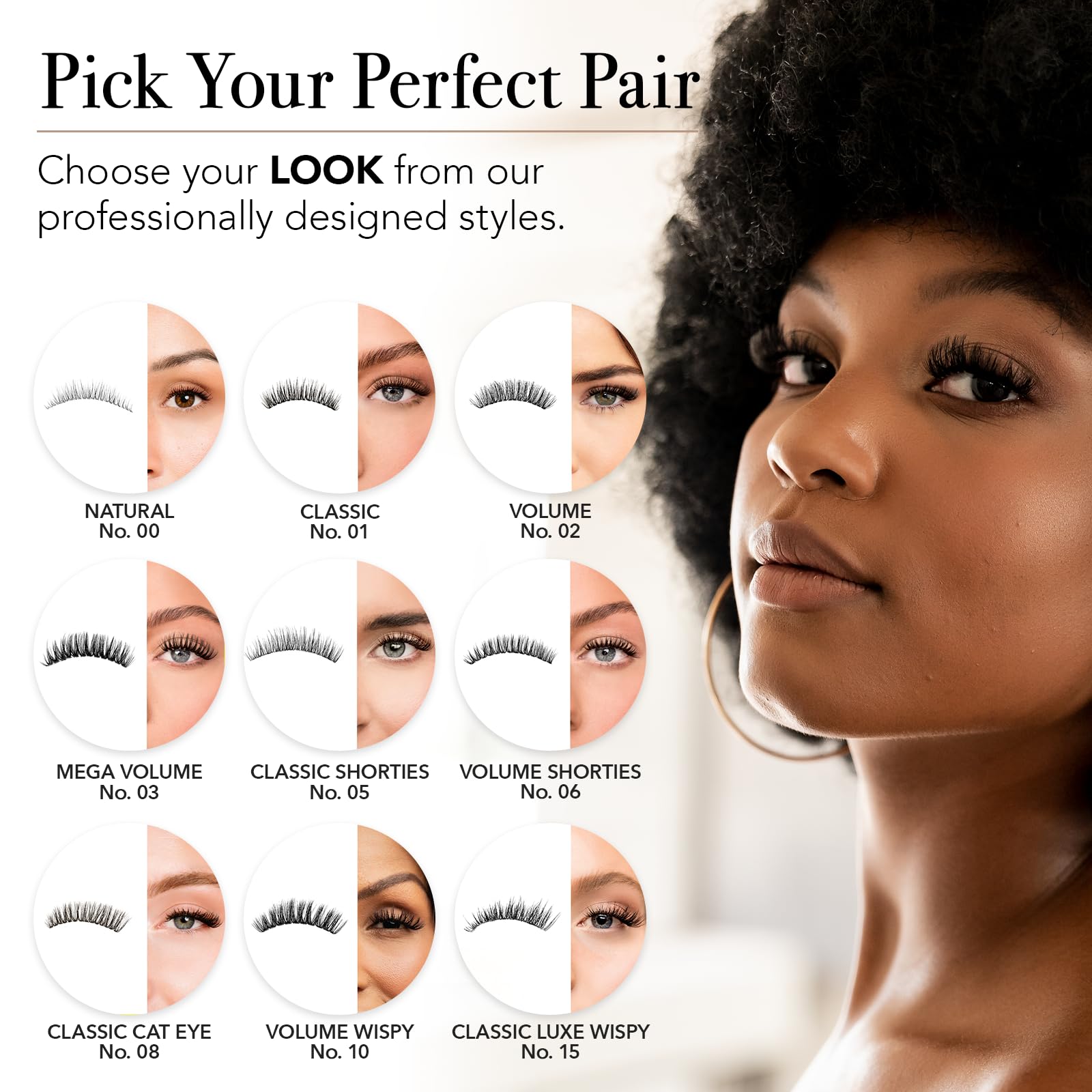 Pro Lash ProWear pestañas en negro o cacao para combinar con tu tono.