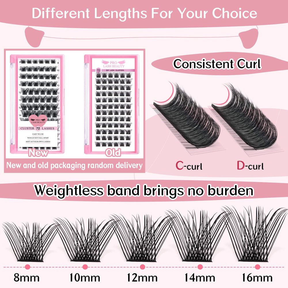 PRO LASHBEAUTY clusters fáciles de aplicar en casa para resultado de salón