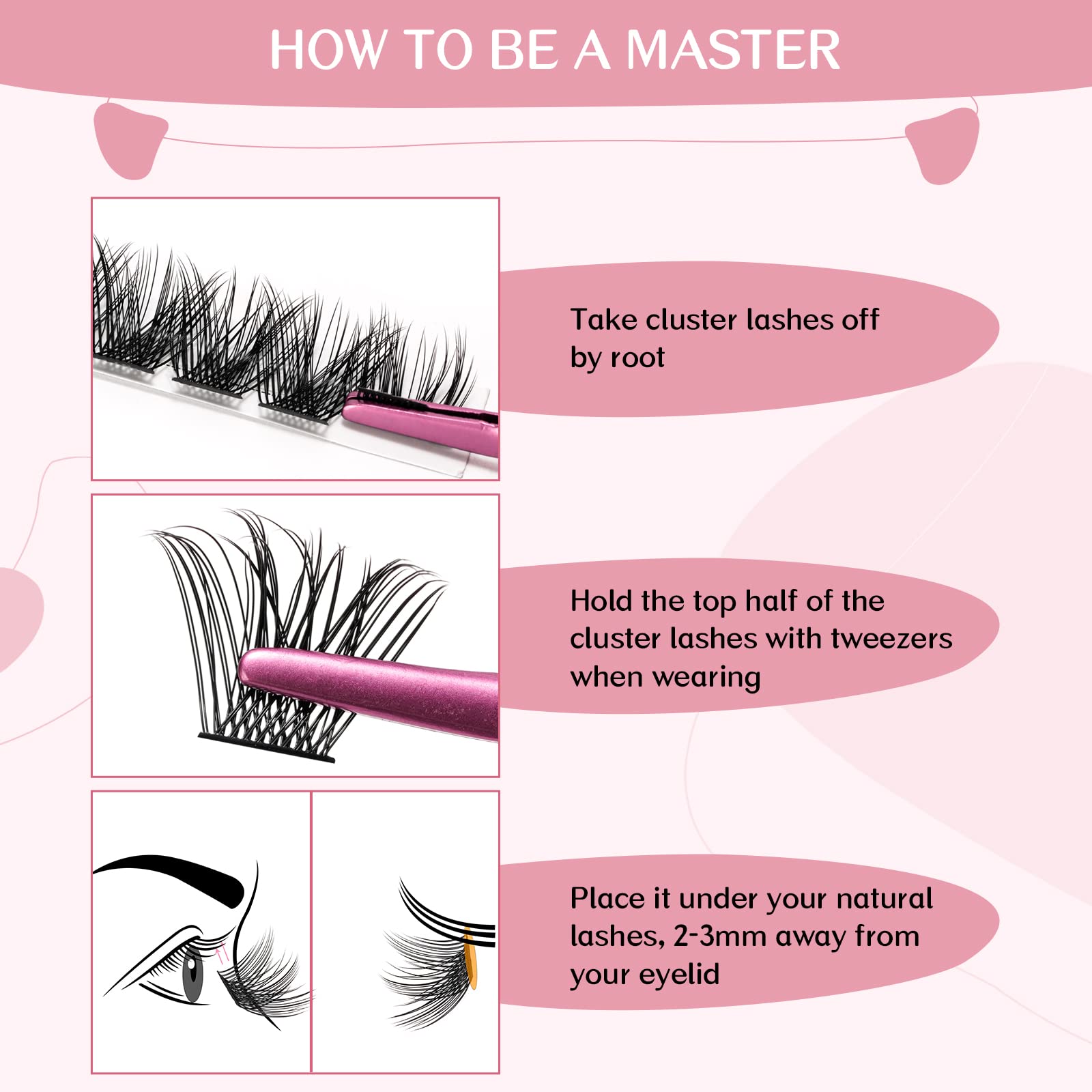 PRO LASHBEAUTY clusters reutilizables hasta 5 usos con cuidado adecuado
