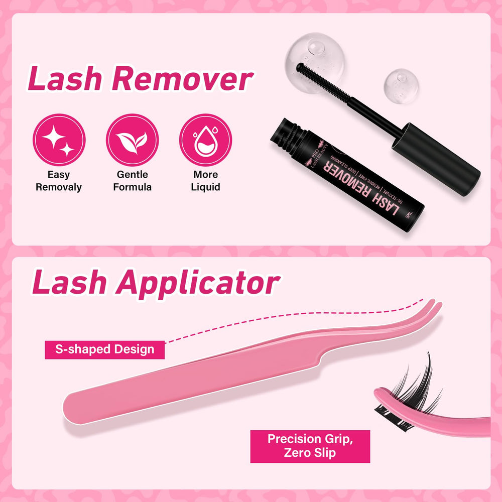 PRO LASHBEAUTY Manga Lash Clusters 120 piezas: fibras suaves para un volumen natural.