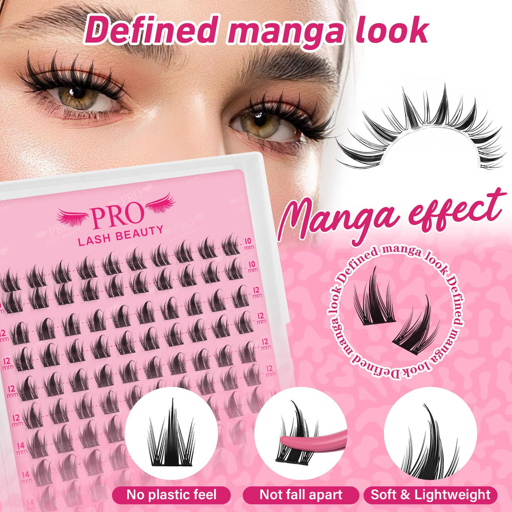 PRO LASHBEAUTY Manga Lash Clusters Aplicador: colocación suave y precisa para un aspecto definido.