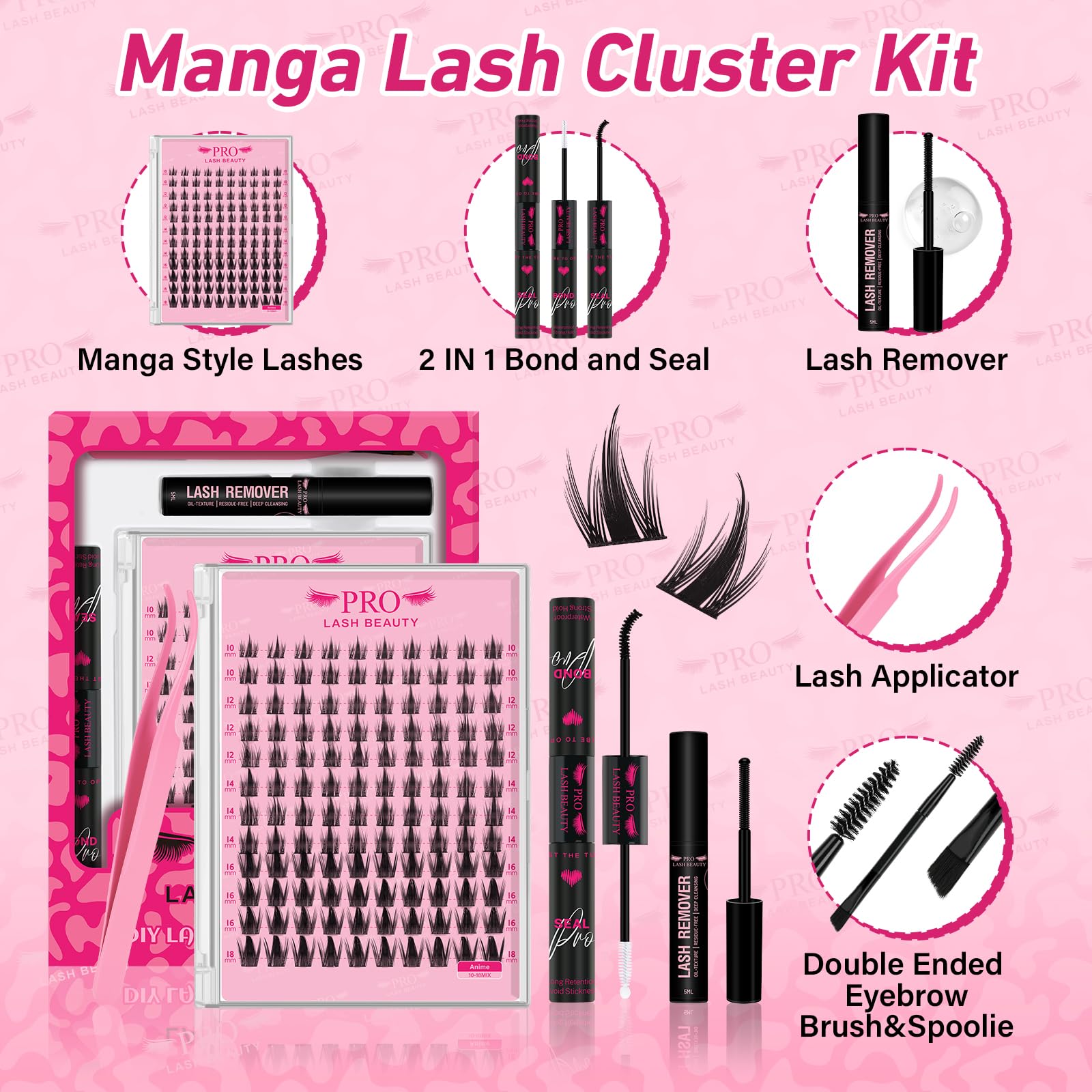 PRO LASHBEAUTY Manga Lash Clusters Removedor: removedor suave para retirar sin dañar las pestañas.