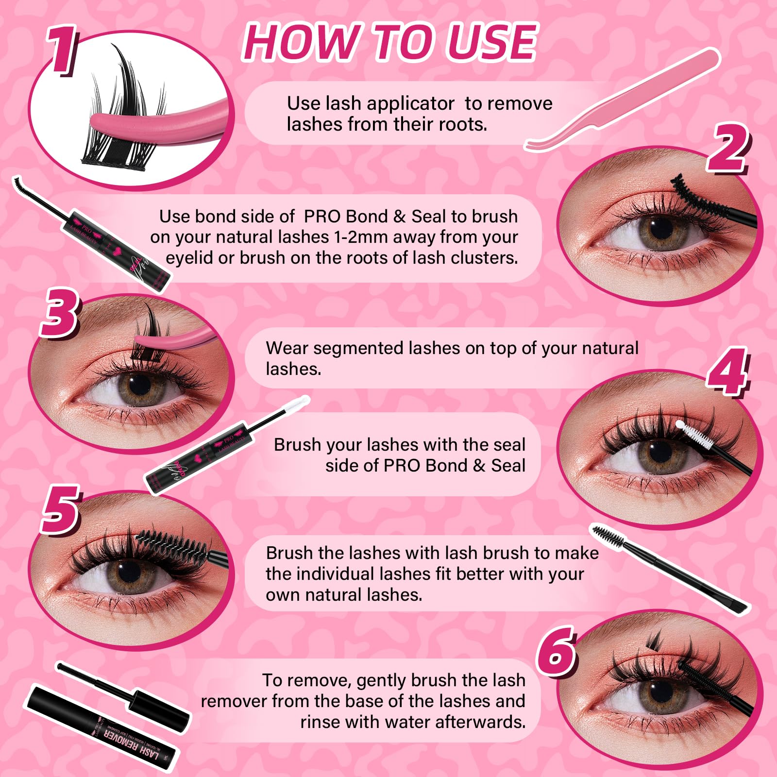 PRO LASHBEAUTY Manga Lash Clusters Rizo duradero: curva sostenida todo el día.