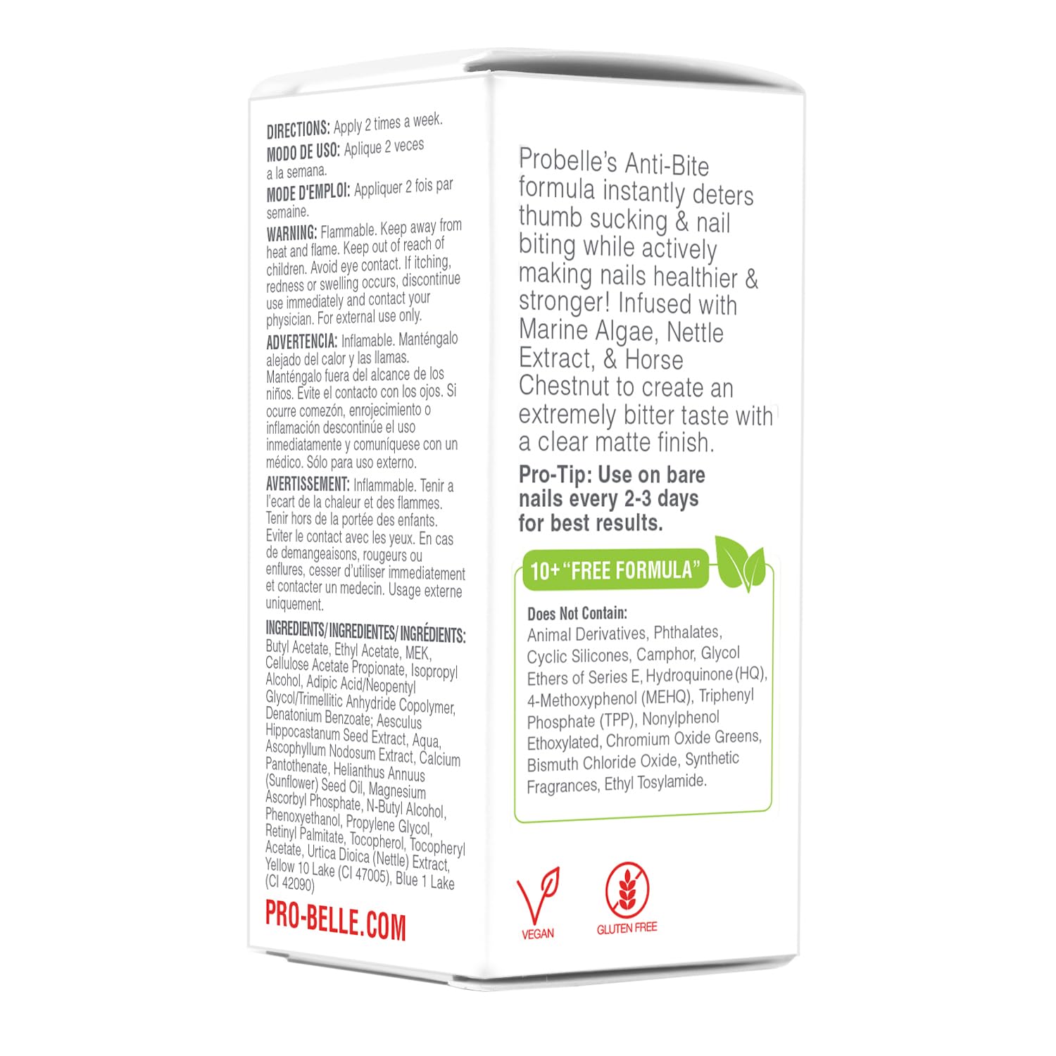 Probelle Anti-Bite: sabor amargo para disuadir llevarse uñas a la boca.