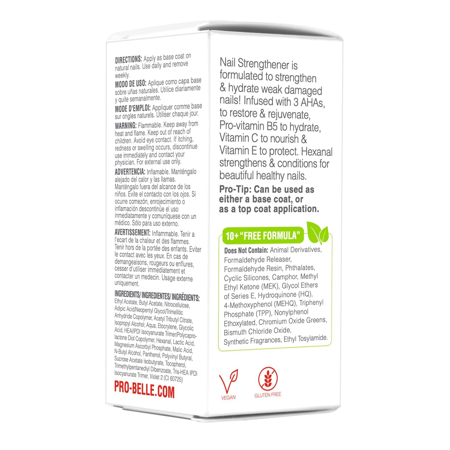 Probelle Vitaminas y B5 y C: nutrición para las uñas naturales.