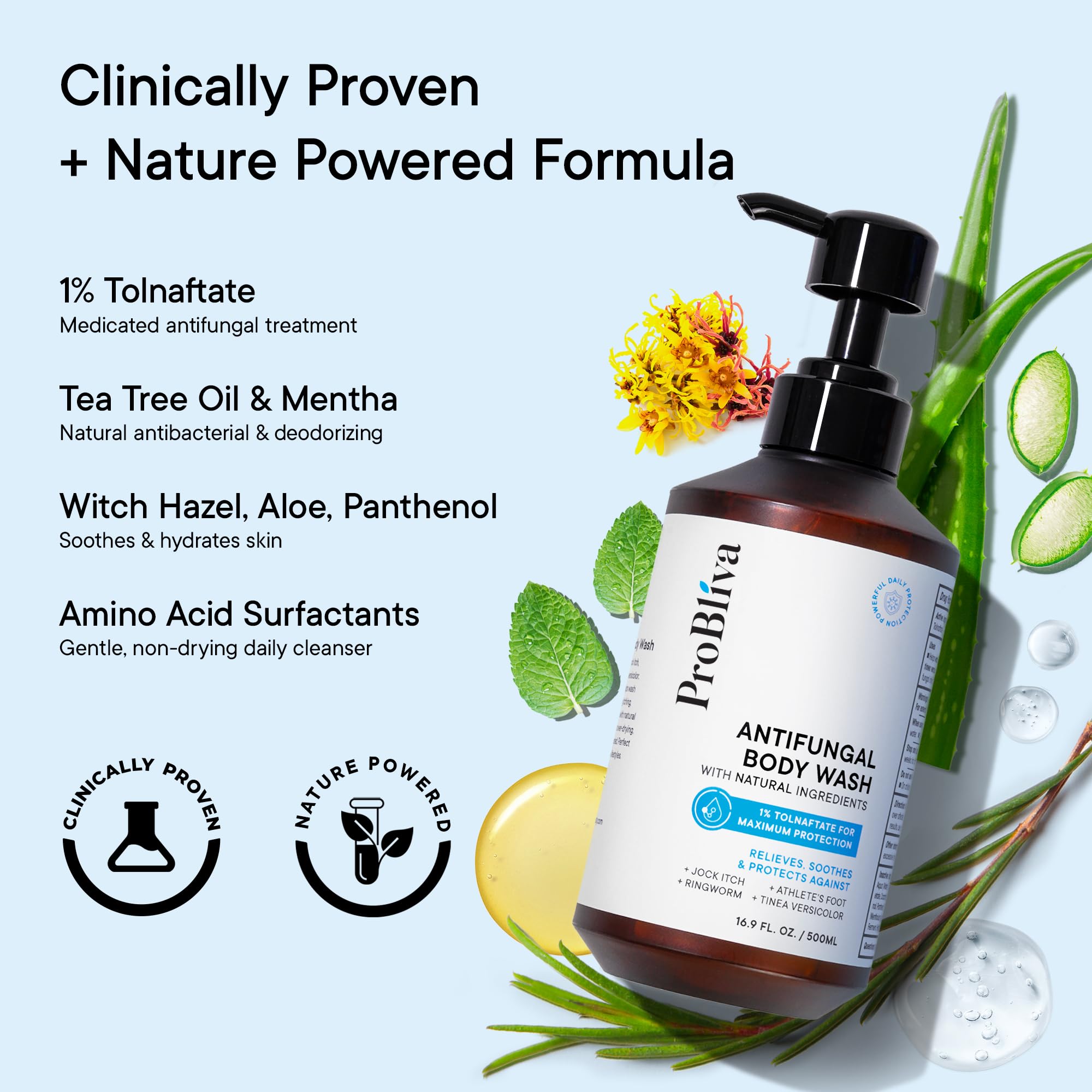 ProBliva con aceite de árbol de té, aroma fresco y sensación calmante.