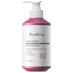 Acondicionador ProBliva cebolla y romero en botella, hidratación y manejo suave del cabello.