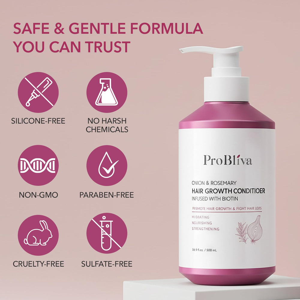 Acondicionador ProBliva sin sulfatos, apto para cabello rizado y teñido.