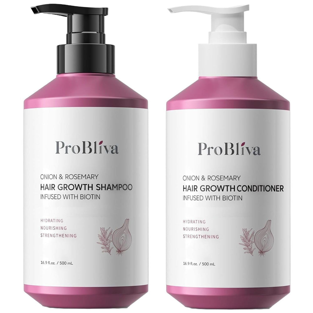 Shampoing ProBliva en flacon, idéal pour cheveux plus volumineux et sains.