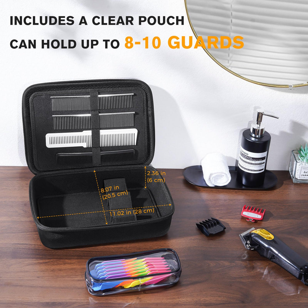 ProCase bolsa transparente para accesorios barbería: organización visible para guardas y herramientas.