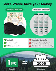 Discos de algodón orgánico para aplicación suave de tónico y productos faciales