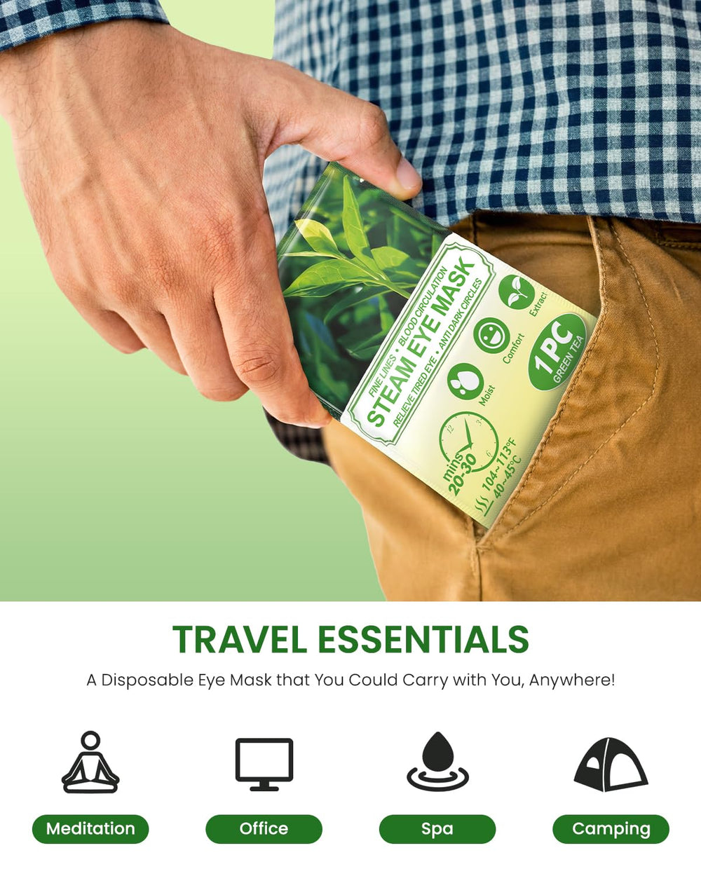 ProCIV mascara ocular desechable para viaje, conveniente y portátil.
