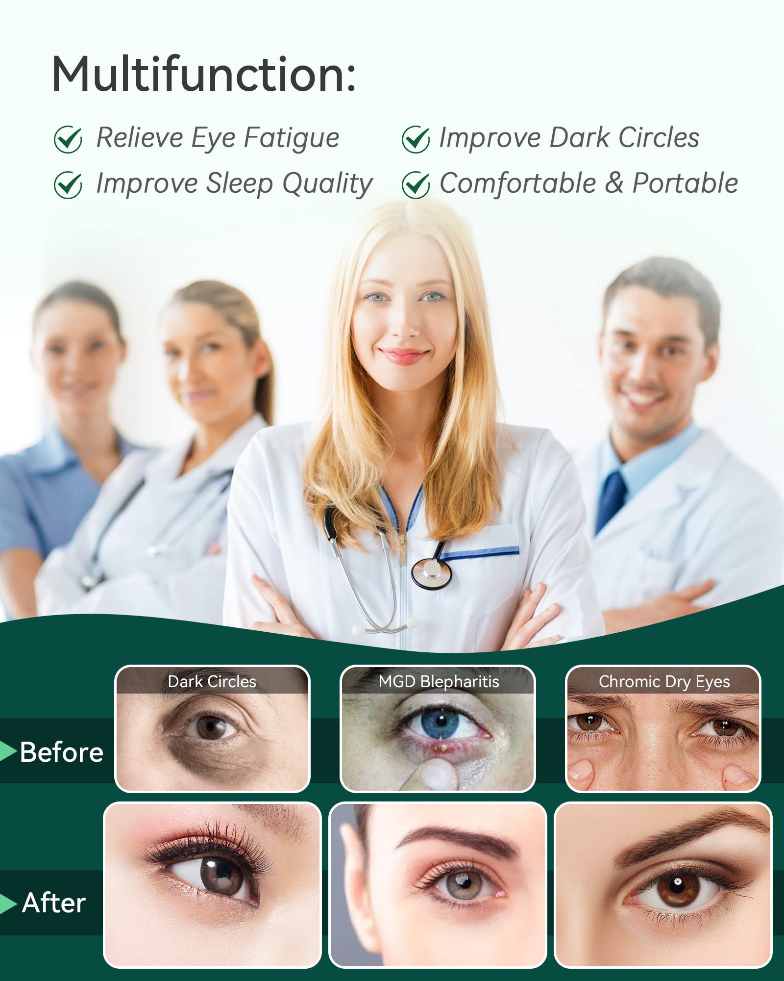 ProCIV Masque yeux tissu coton diamant douceur hypoallergénique