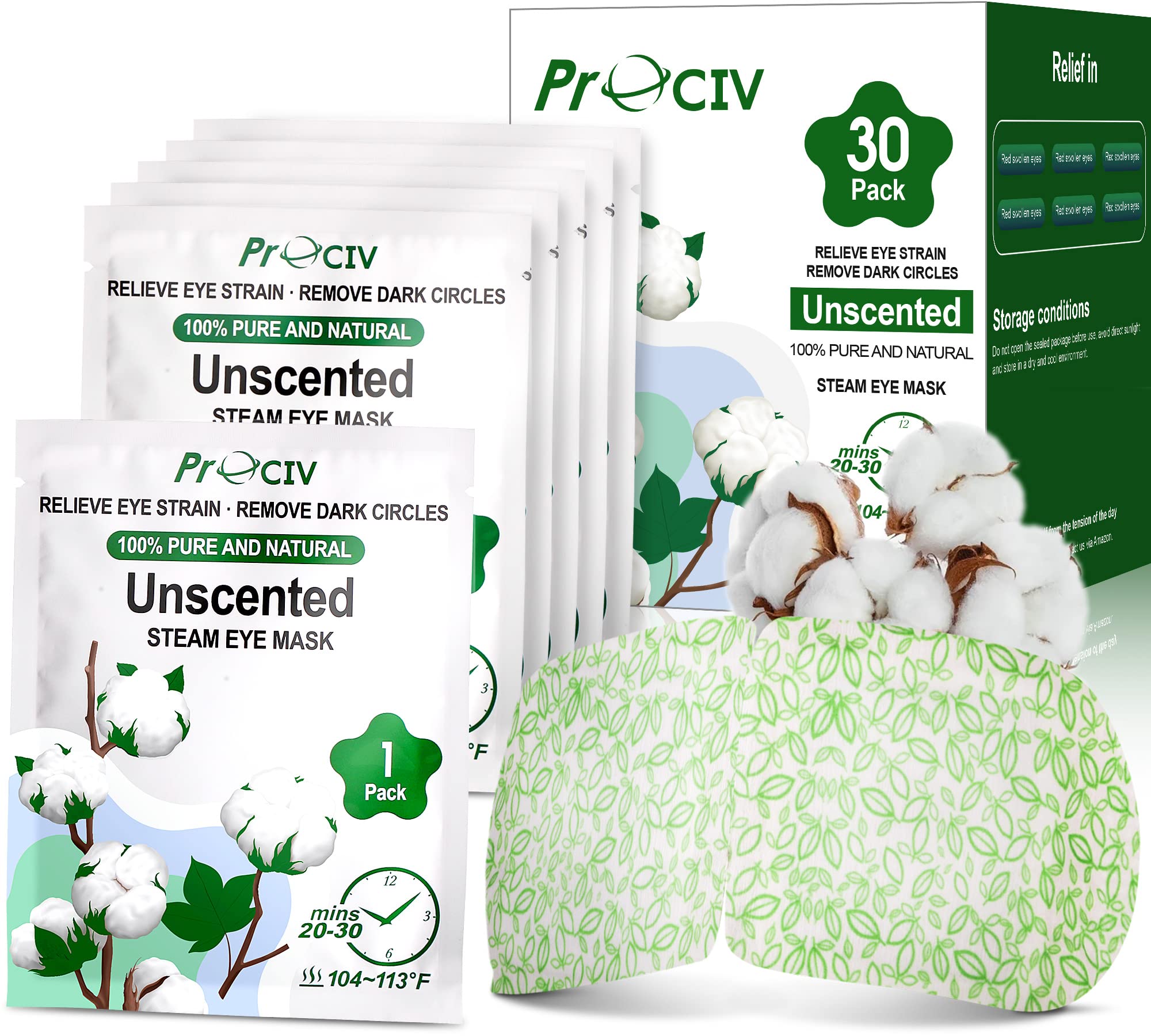 ProCIV Masque yeux vapeurs emballage prêt pour détente rapide