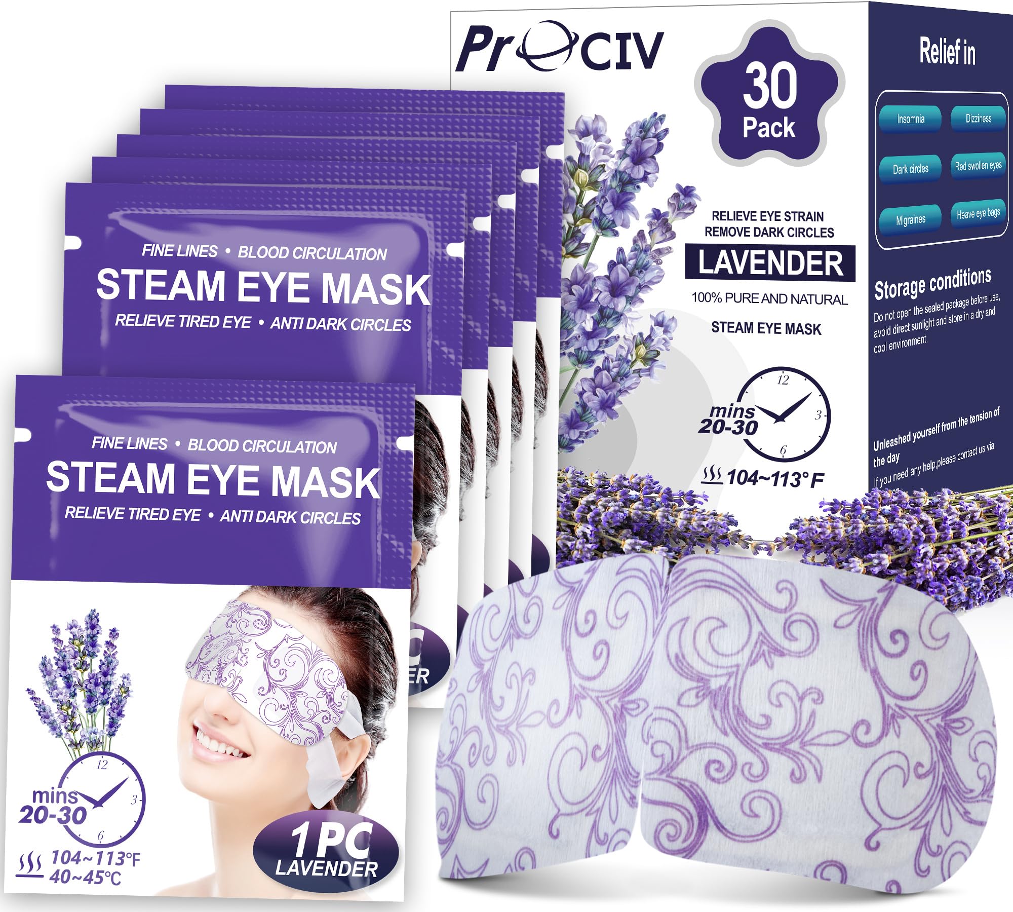 Emballage soigné du masque oculaire ProCIV prêt à offrir.