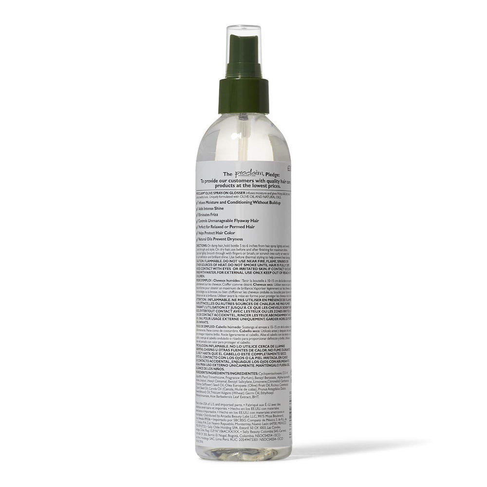 Proclaim Aceite de Oliva Antifrizz ayuda a controlar el encrespamiento.