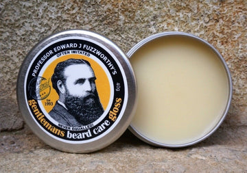 Bálsamo Gloss de PROFESSOR EDWARD J FUZZWORTHY'S facilita peinado y control de la barba.