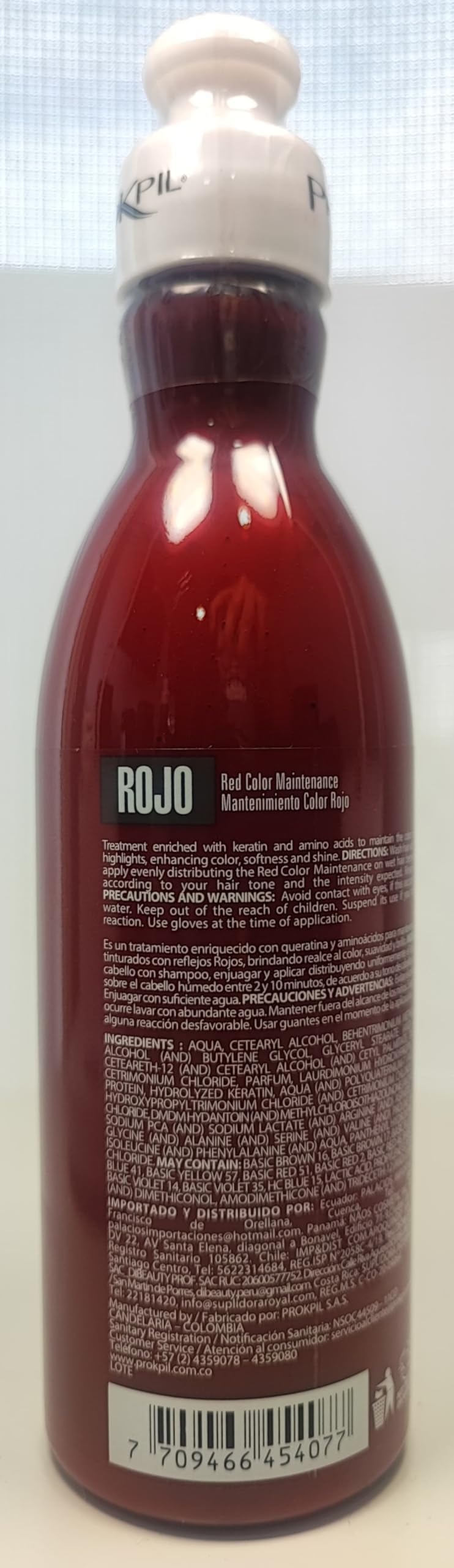 Prokpil Rojo: ingredientes clave fortalecen la fibra y brindan hidratación.