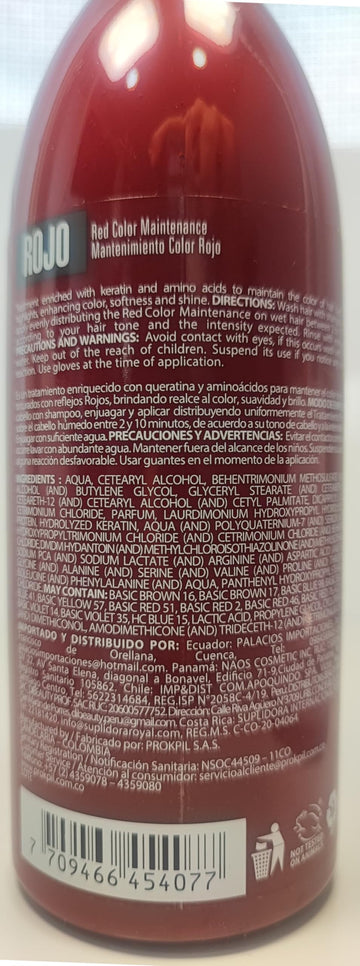 Prokpil Rojo: brillo y suavidad tras el lavado.