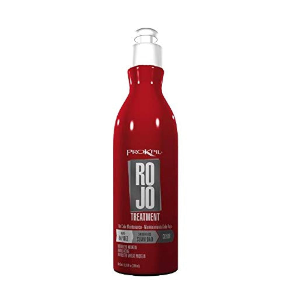 Prokpil Rojo: botella volcada mostrando el producto para mantenimiento del color.