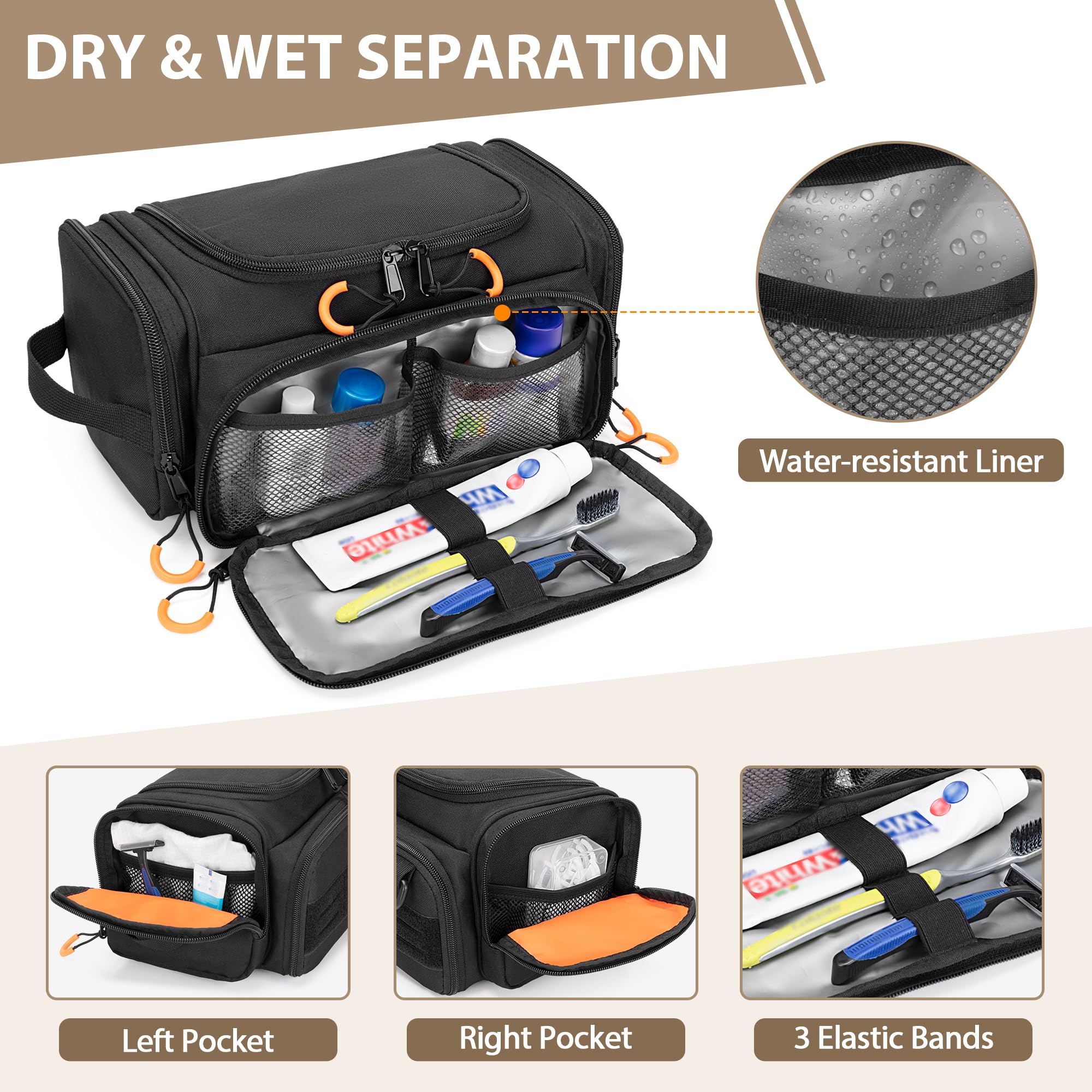 Prokva bolsa de higiene táctica con forro resistente al agua para protección
