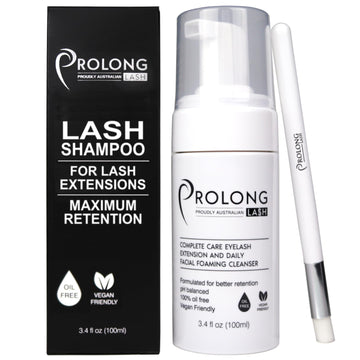 PROLONG LASH champú para extensiones, bote de 100 ml, limpia sin irritación diaria.