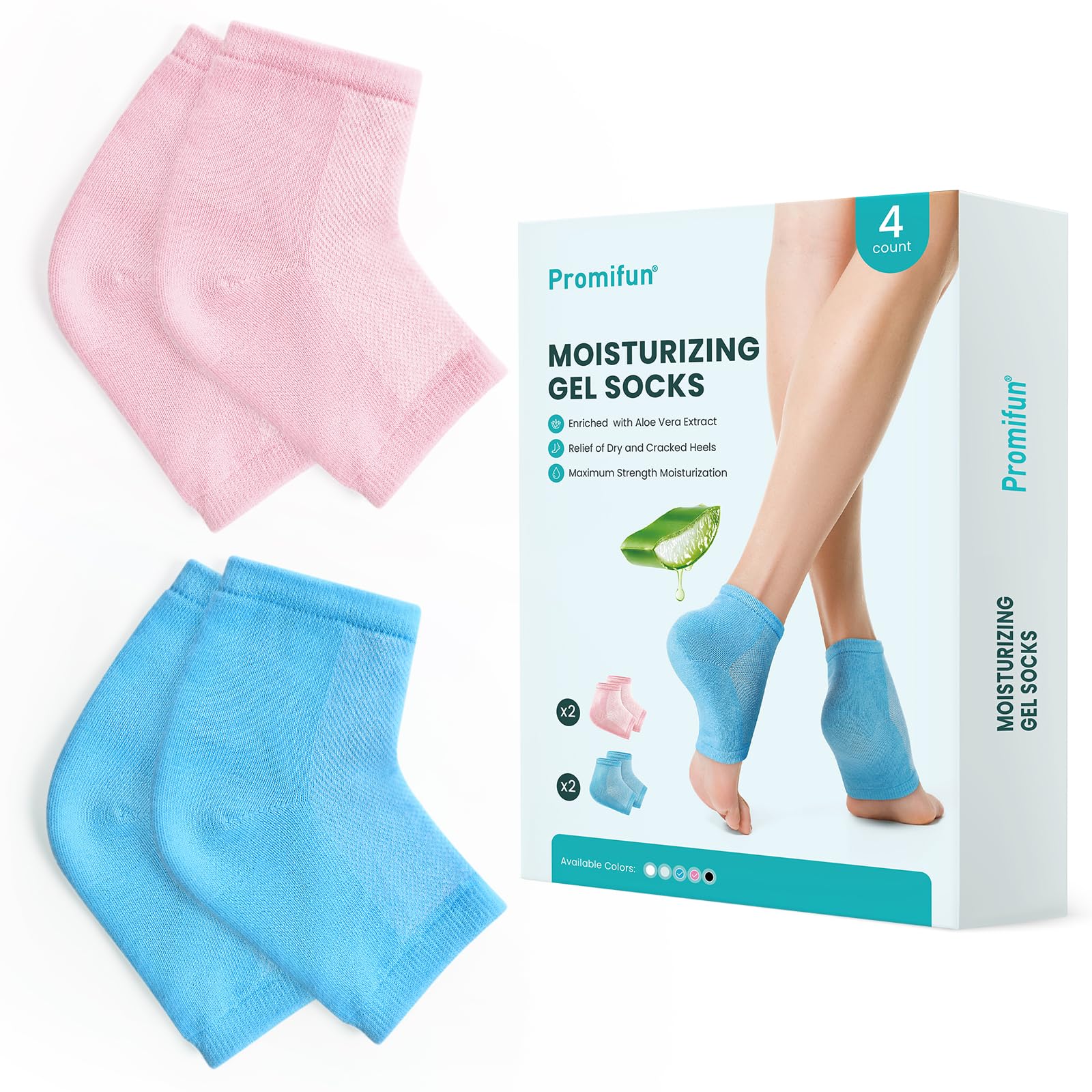 Calcetines Promifun para talones hidratantes 2 pares para pies suaves