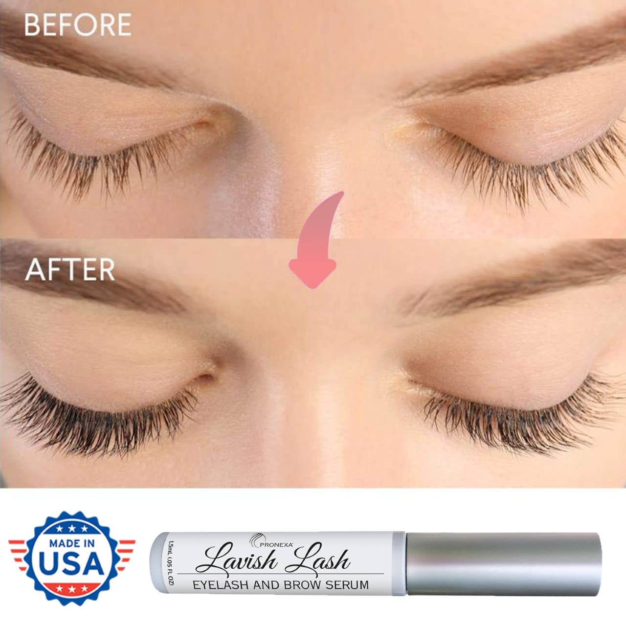 Biotina e ingredientes presentes en Lavish Lash para soporte del crecimiento