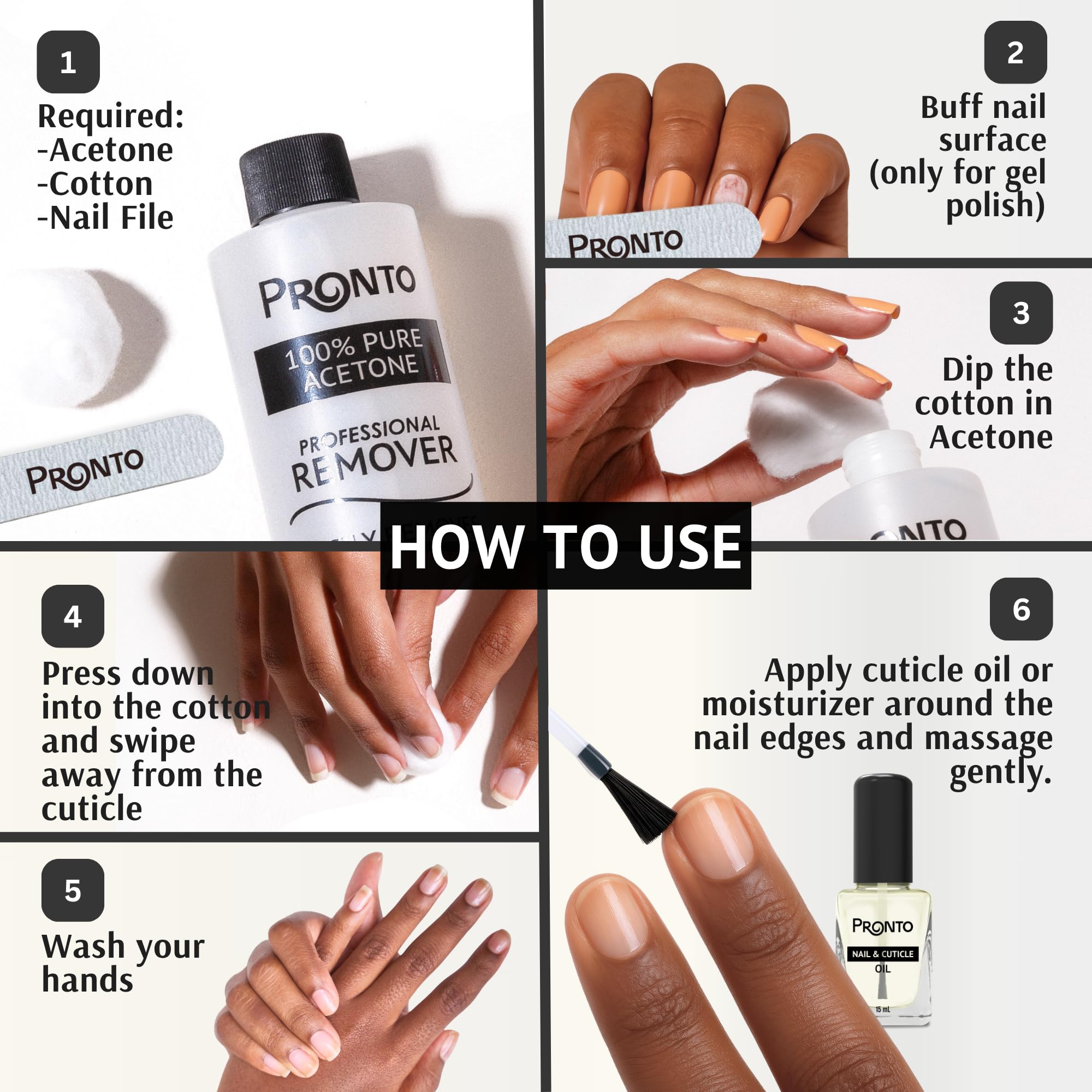 Pronto removedor de uñas y arte para uso profesional