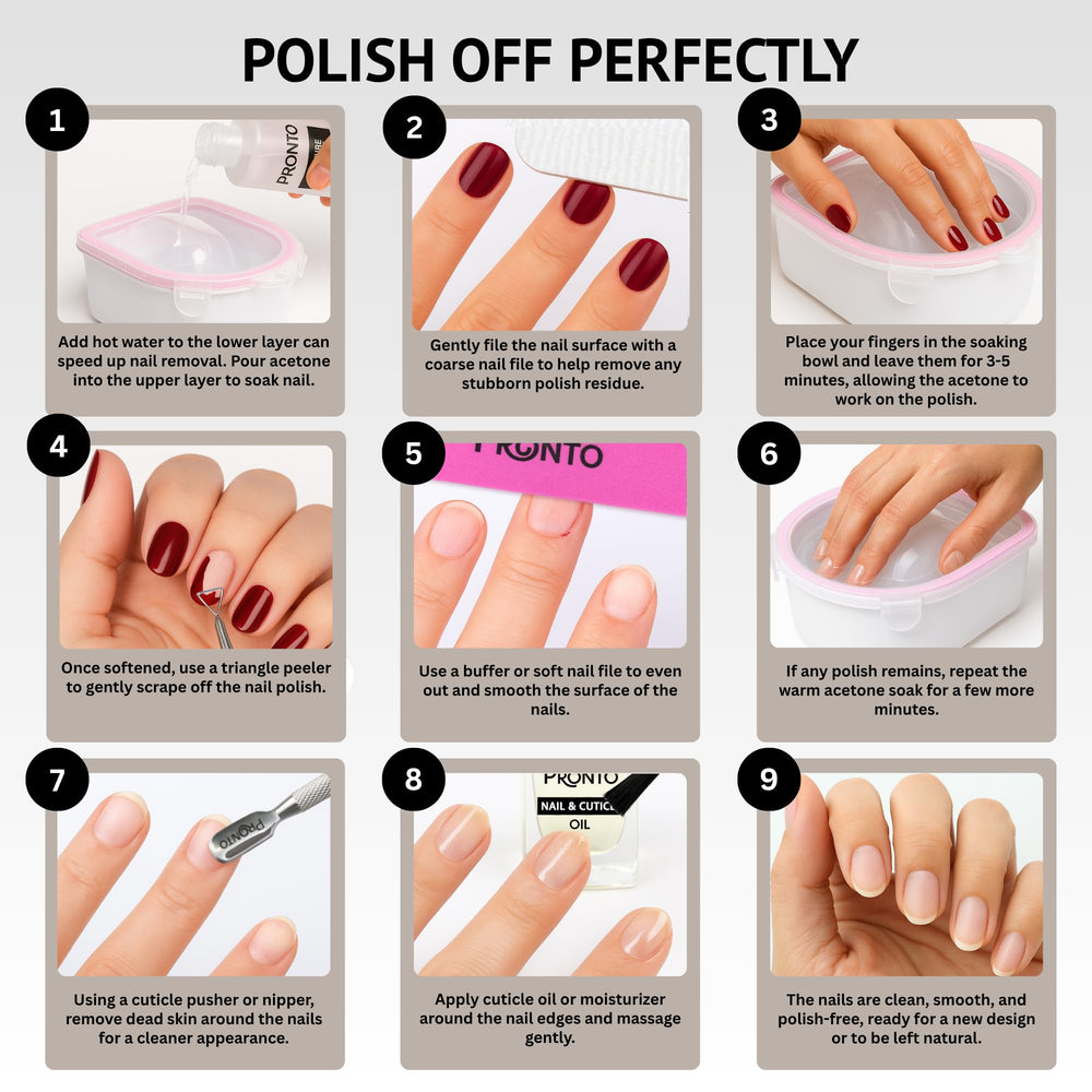 Pronto moisturizing cuticle oil nourishes and hydrates for healthier-looking cuticles.