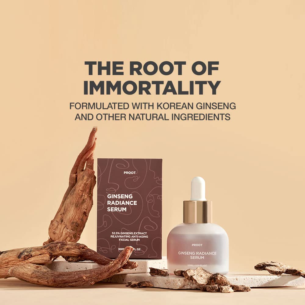 PROOT Ginseng Serum, envase compacto, rutina diaria.
