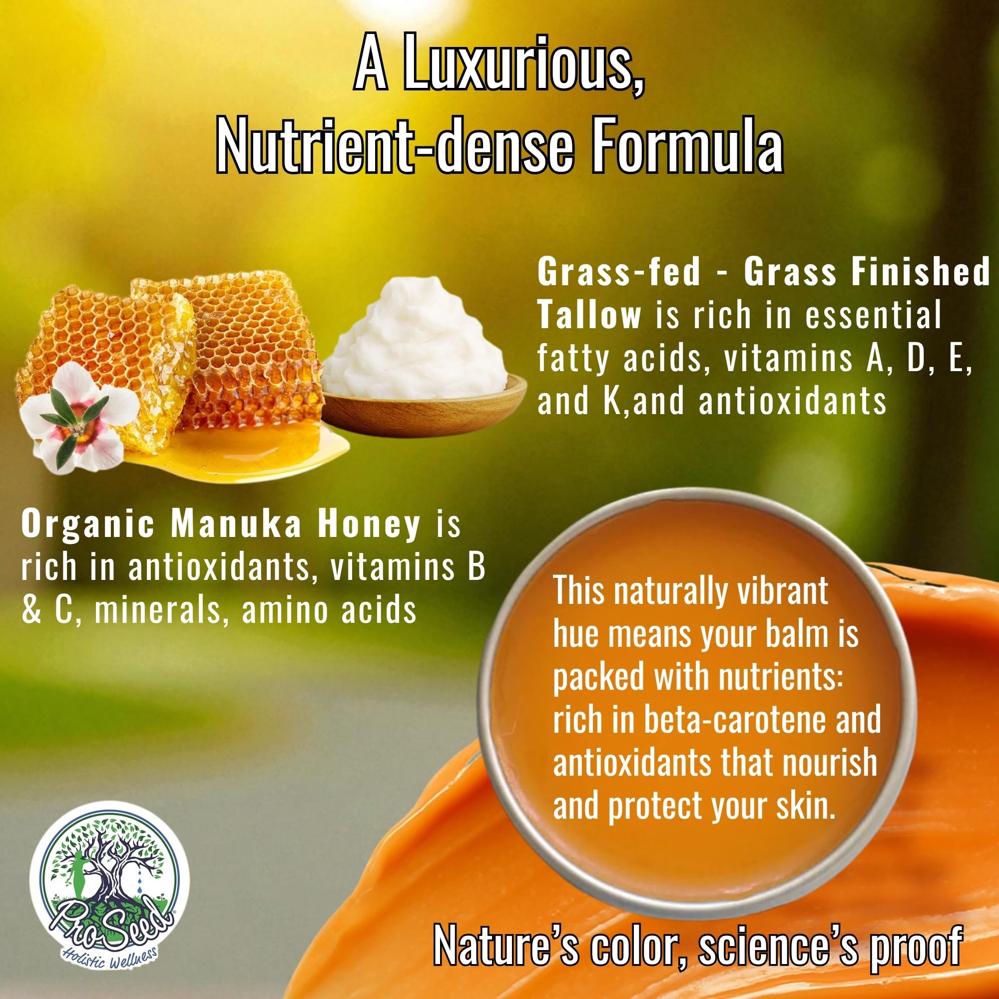 Aplicación suave de ProSeed Bálsamo Manuka en piel, ideal para uso diario.