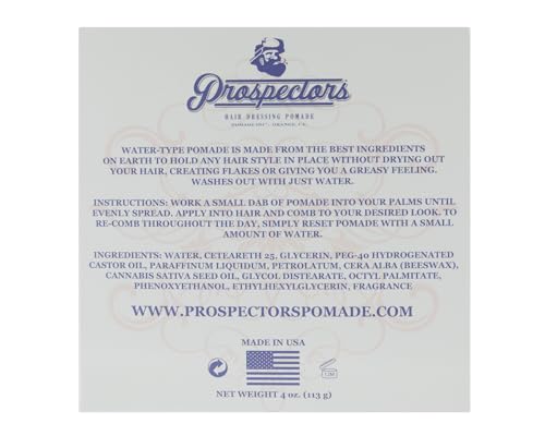 PROSPECTORS Diamante pomada ideal para peinados hacia atrás con acabado pulido