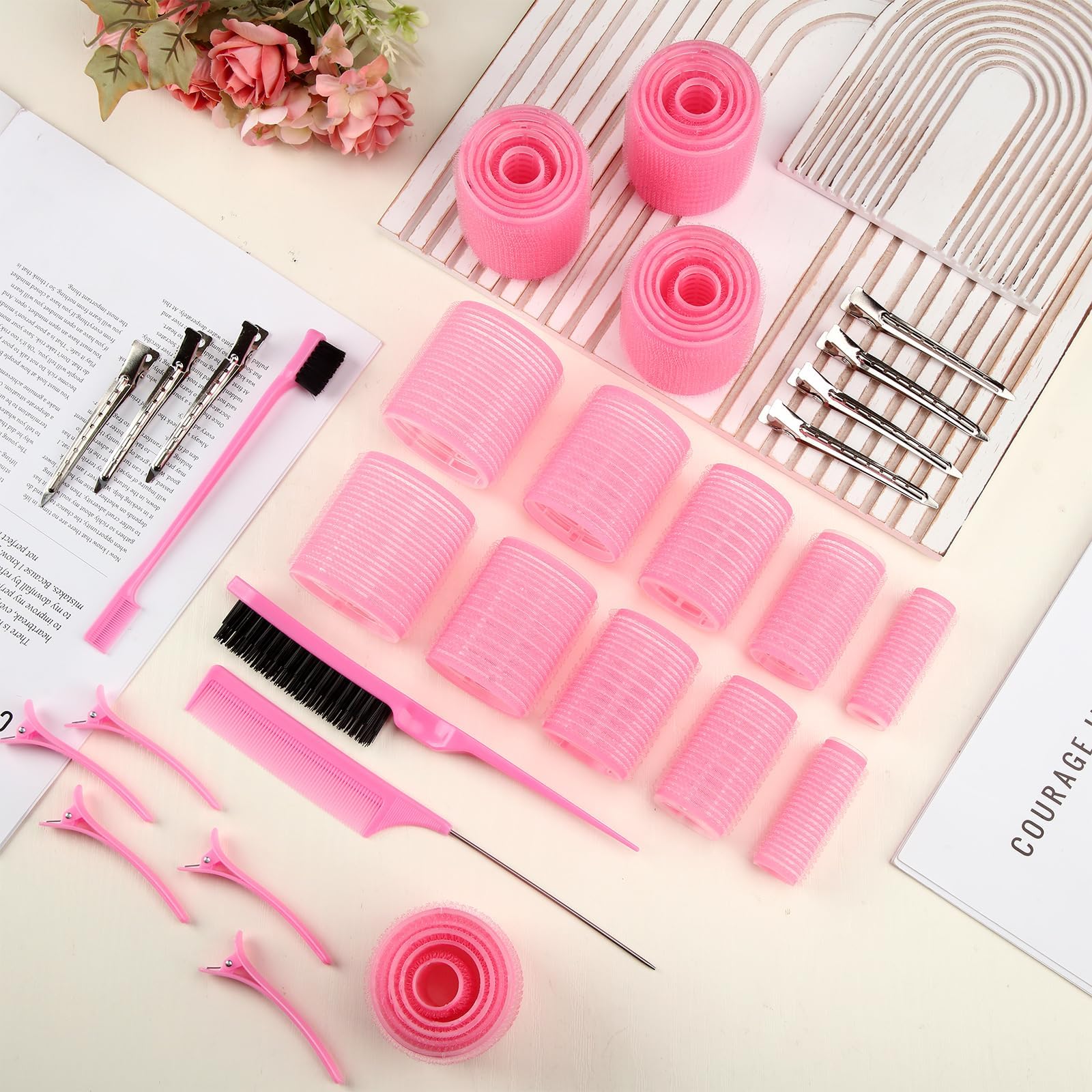 Prosuites bolsa de almacenamiento rosa para organizar rodillos