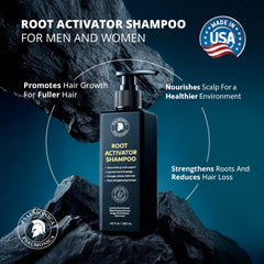 Psalmonica Root Activator Champú, textura cremosa, masaje relajante durante la ducha.