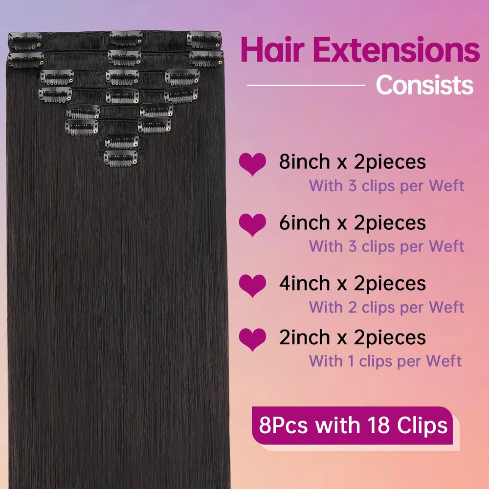PSIOOL natural black 1B hair close-up showing Remy texture.