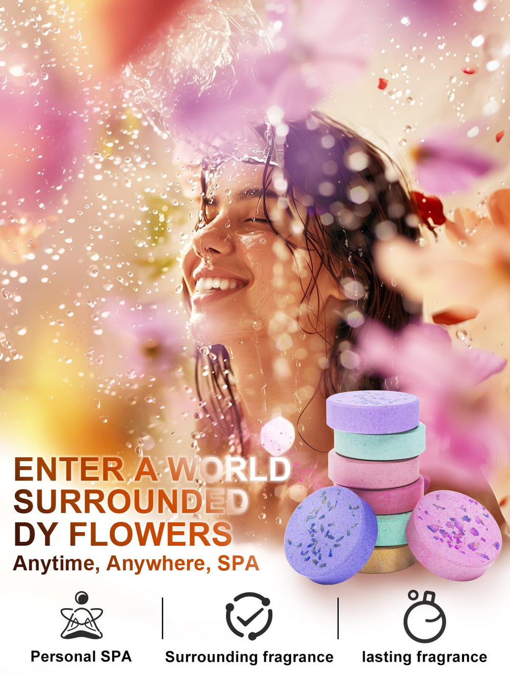 Psnli vaporizadores ducha con aroma a lavanda, relajante para baño diario.