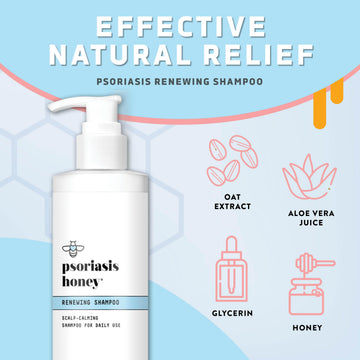 PSORIASIS HONEY champú, textura miel para hidratación del cuero cabelludo