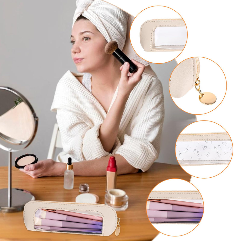 Psyqtsuary estuche maquillaje impermeable y transparente para viaje