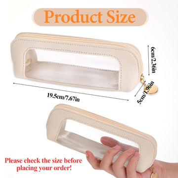 Psyqtsuary estuche para pinceles de maquillaje cuero PU beige, resistente