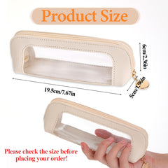 Psyqtsuary estuche para pinceles de maquillaje cuero PU beige, resistente