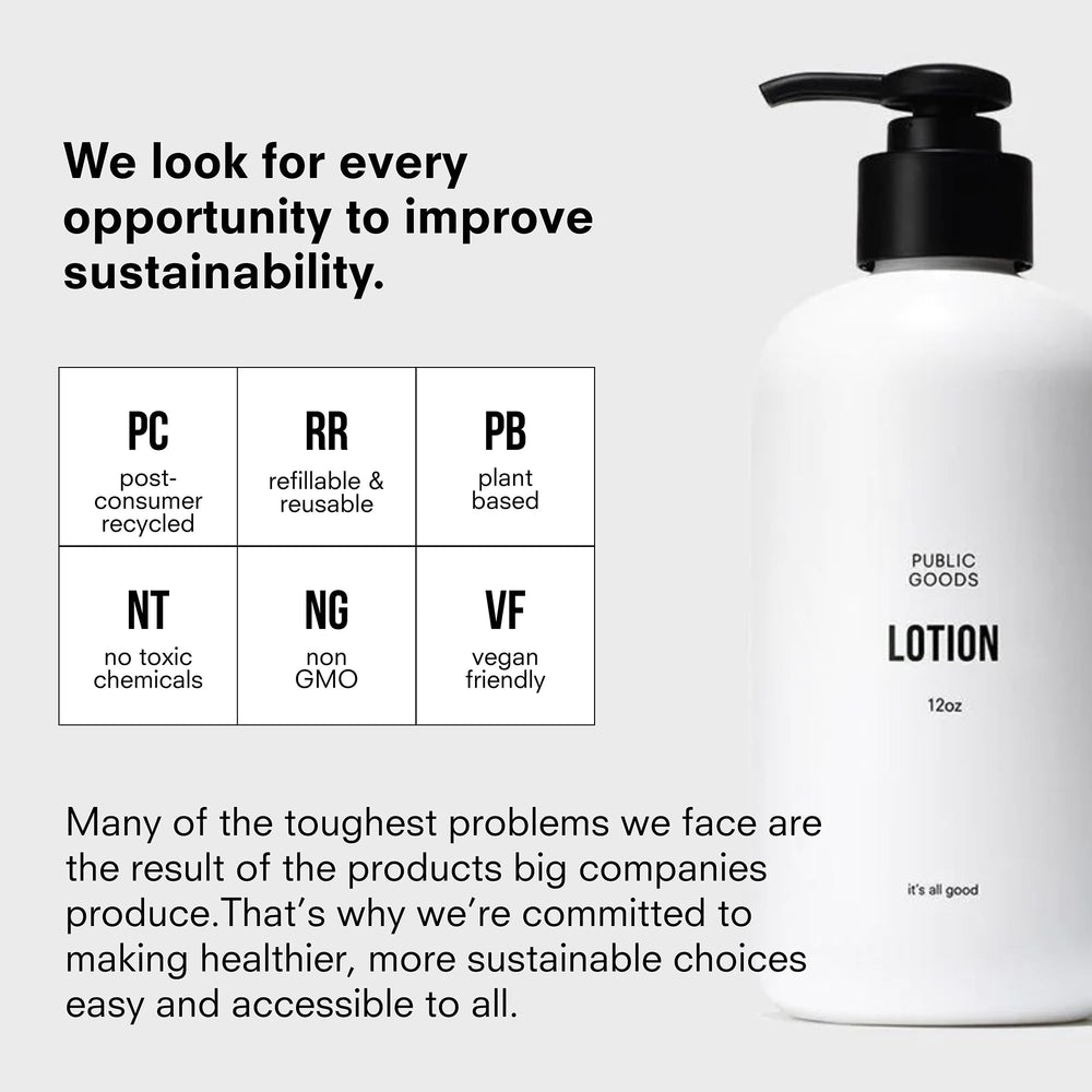 Public Goods packaging made from 100% recycled post-consumer plastic