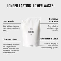 Public Goods Jabon de manos: envase de 34 oz para rellenar fácilmente.