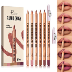 Pudaier delineador labios set6 nude: delineador de labios pigmentado para definición precisa y larga duración.