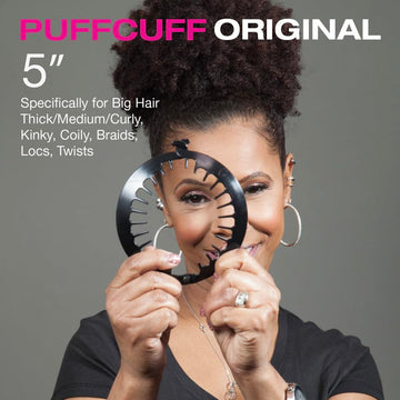 PuffCuff Original abrazadera 5 pulgadas, peinado sin dolor durante el día