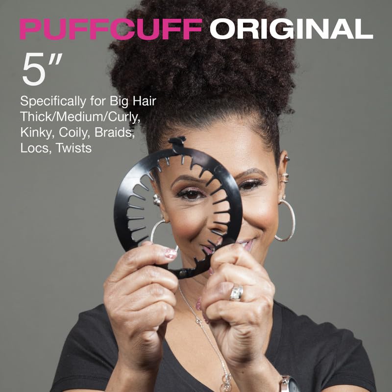 PuffCuff Original abrazadera 5 pulgadas, peinado sin dolor durante el día