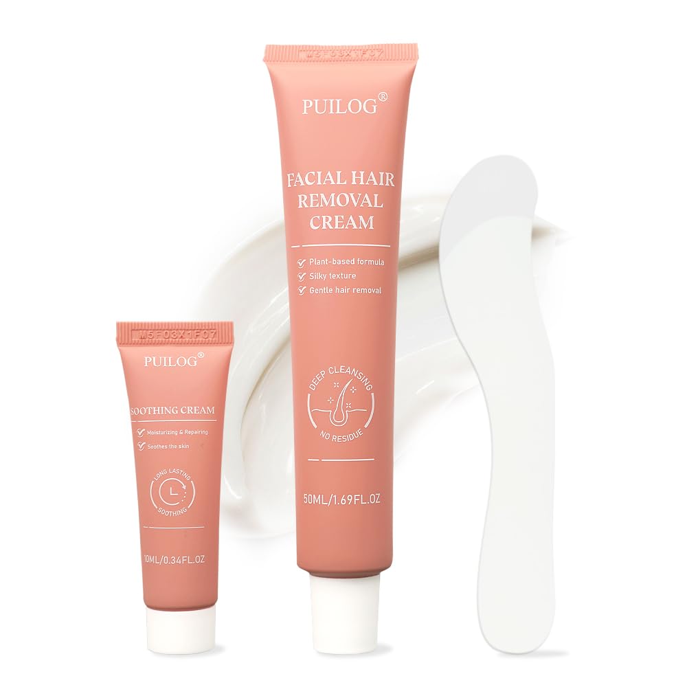 PUILOG crema depilatoria facial elimina vello fino y deja la piel suave.