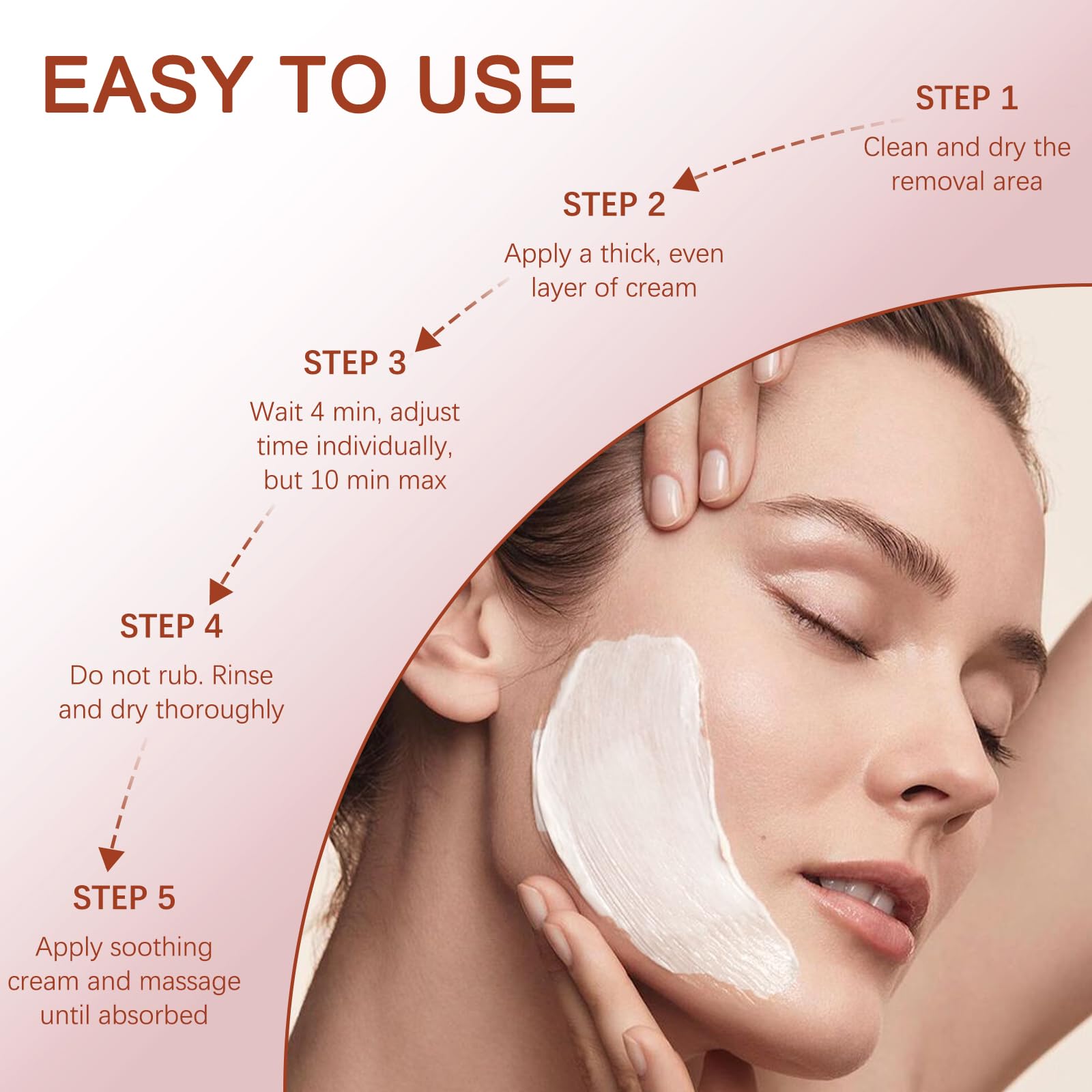 PUILOG fórmula suave a base de plantas para depilación facial segura.