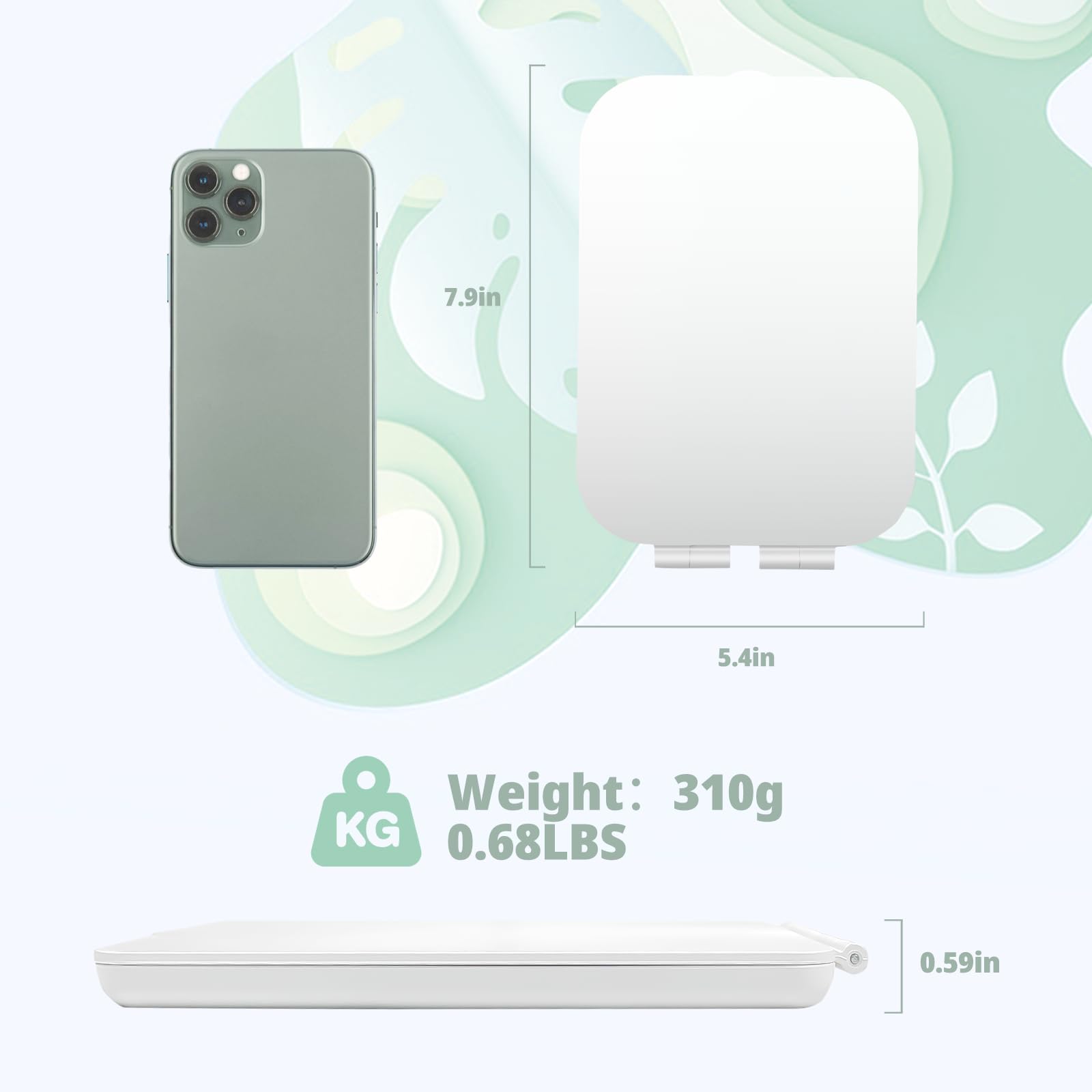 Puiuisoul espejo con batería USB recargable para uso sin cables